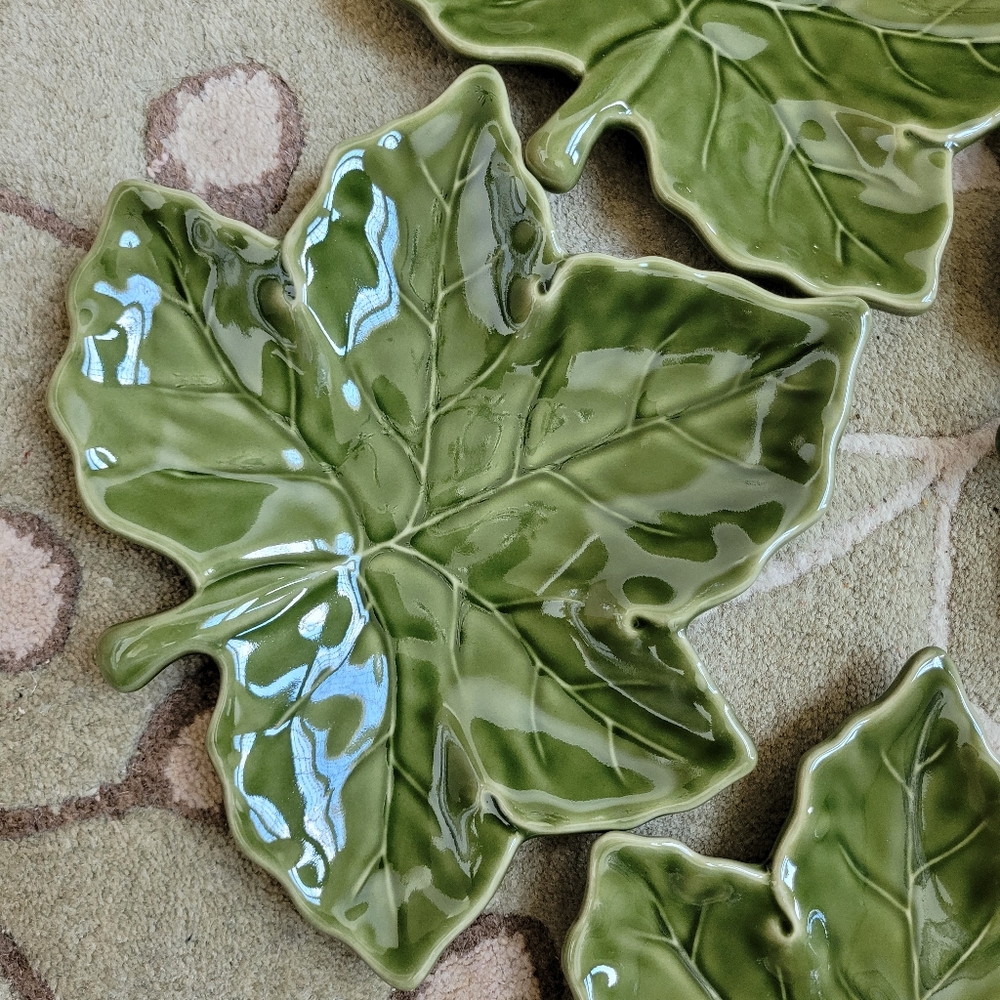 Pottery Barn Leaf Shaped Plates Brand New